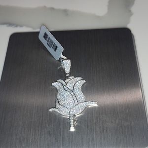 925 Sterling silver rose pendant